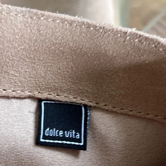 Anthropologie Dolce Vita Celine Blush Tan Suede Leather Boots Size 7 - Picture 9 of 11